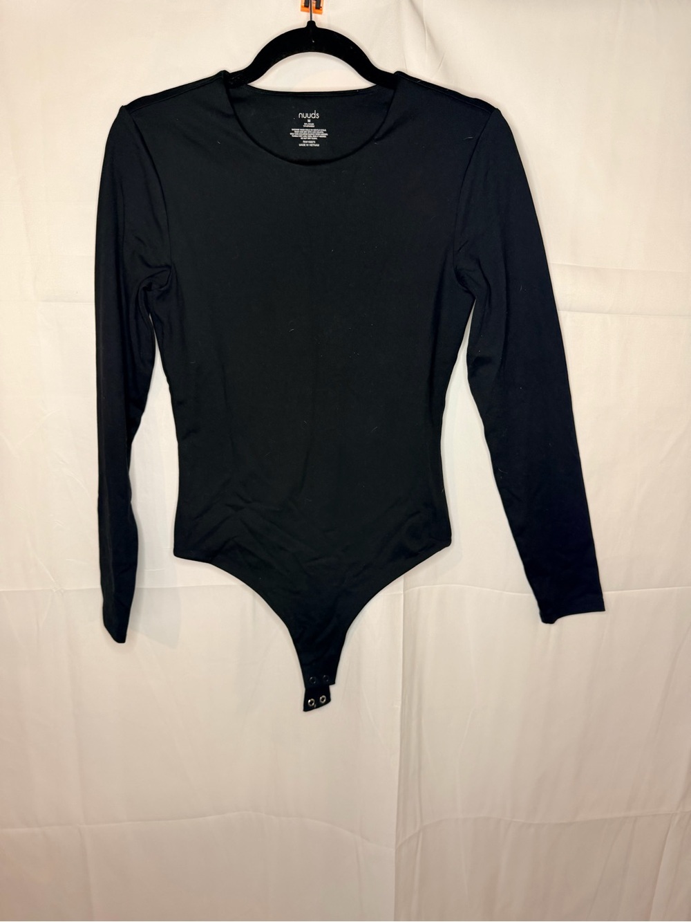 nuuds Black Long Sleeve Snap-Crotch Bodysuit